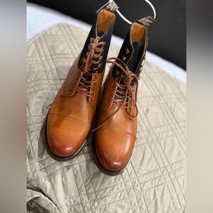 Polo Ralph Lauren Bryson leather and wool cap toe boots